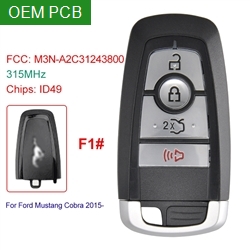 FCC ID: M3N-A2C31243800 Keyless Smart Key 315MHz ID49 Chip 3+1 Buttons Car Smart Key Fob For Ford Mustang (F1#)